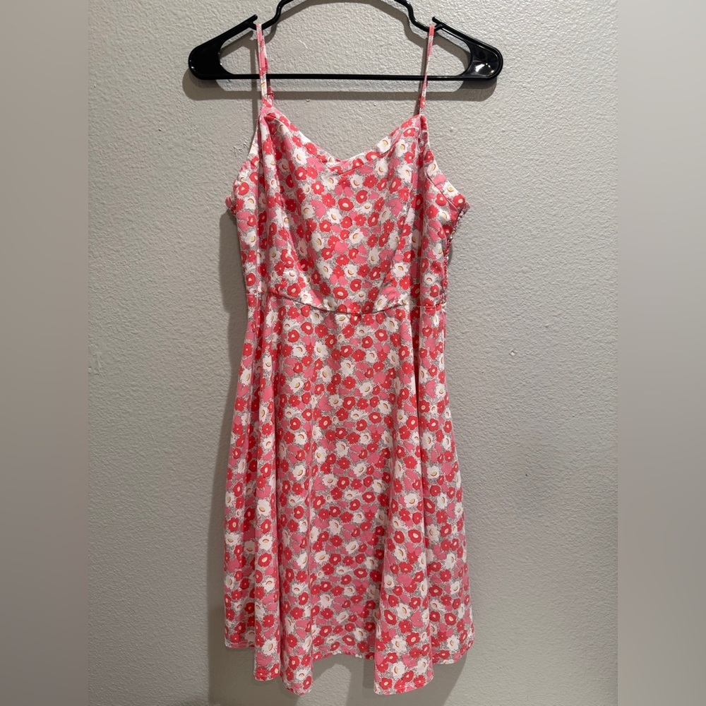 Old Navy Dress Valentines Size Medium Pink Flowers Adjustable Strap